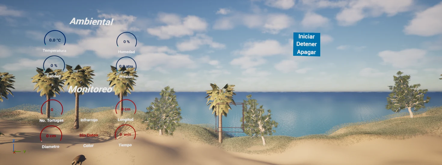 Vista del panel de monitoreo dentro de Unreal Engine